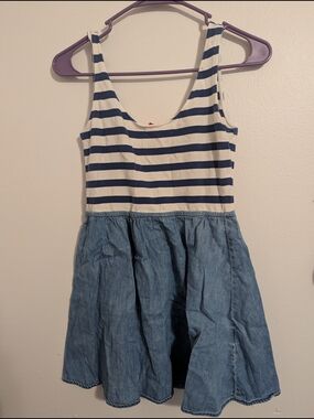 H&M Navy and White Striped Tank Dress